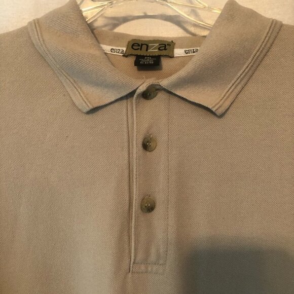 Enza Mens Polo Shirt Beige  Mens XXLg - Picture 3 of 10